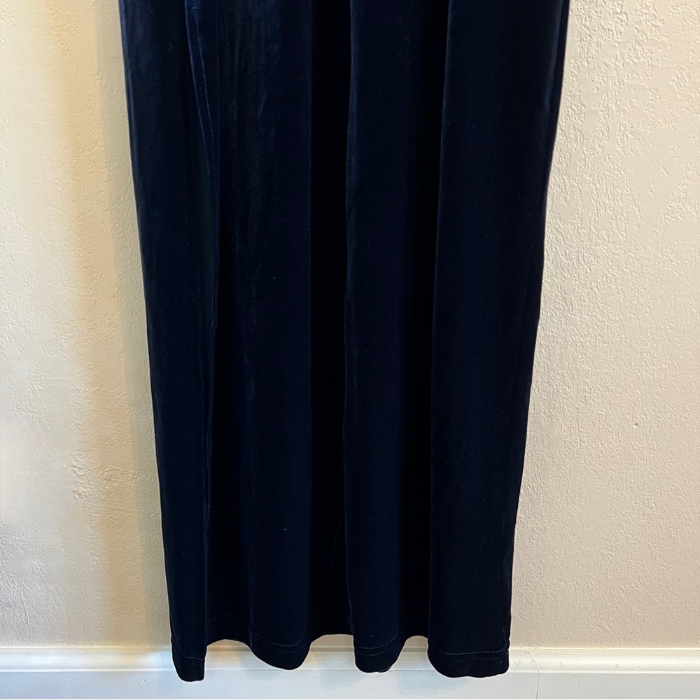 Vintage 90’s Dark Blue Velvet Maxi Dress - Picture 11 of 13